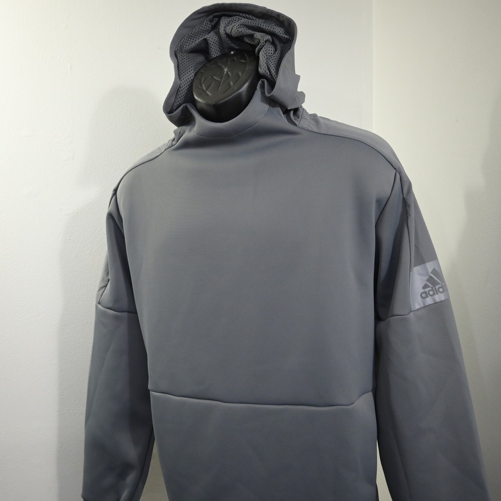 Adidas Aeroready Hoodie Mens L Gray Pullover Activewear Sweatshirt